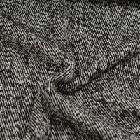 Exclusieve Italiaanse wol tweed chevron zwart melange