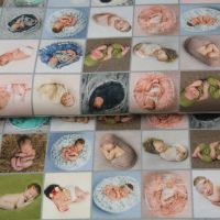 Katoen tricot  digitaal print Cute baby`s