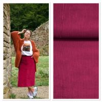 Ribfluweel / washed cord dark pink / cerise