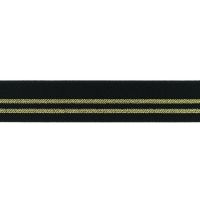 Elastiek 30mm zwart streep goud