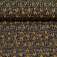 Exclusieve jacquard oker geel zwart met lurex draad