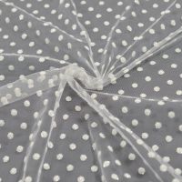 Tule met glitter nopjes ivory