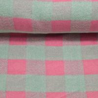 Velours ruit polyester wol pink mint