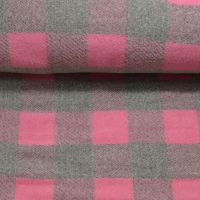 Velours ruit polyester wol pink grey