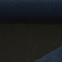 Mantelstof cashmere wol double face blauw antraciet 