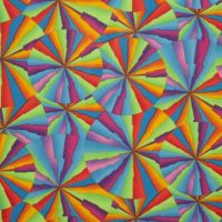 Bi-stretch / texture parosal multi colors geel lime