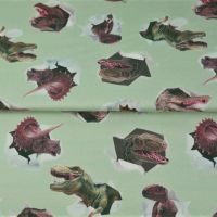 Tricot katoen Digital printed Dino's