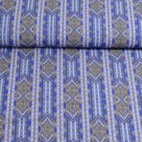 Bubble chiffon inca design kobalt blauw