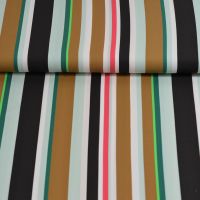 Viscose twill streep mint groen  bruin petrol