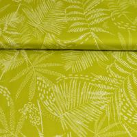 Micro satijn bladeren print lime 