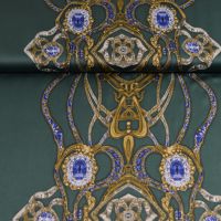Micro satijn exclusief Italiaans design juwelen patroon petrol