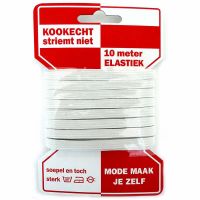 Elastiek 6mm kaart  10 meter wit