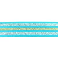 40mm elastiek  Streep zilver goud  Aqua