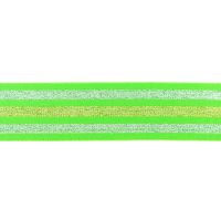 40mm elastiek  Streep zilver goud  neon groen