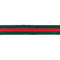 Tricot band streep / broekstreep groen rood