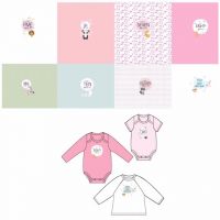 Tricot panel baby 12 maanden panel 120cm x 150cm rose