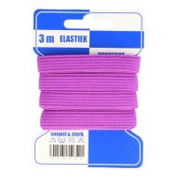 Elastiek 10 mm  kaart 3 meter paars