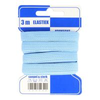 Elastiek 10 mm  kaart 3 meter licht blauw