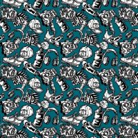 French terry street sound petrol  poppy 15