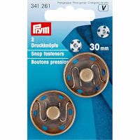 Aannaaidrukknopen messing 30mm prym 341 261