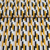 katoen poplin rectangles oker