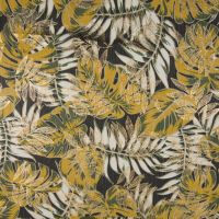 Voile / chiffon met goud foil druk oker geel