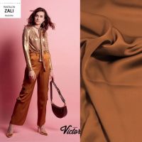 LMV satijn viscose rayon donker camel zali broek
