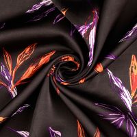 viscose satijn bloemen donker aubergine