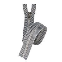 60cm deelbare rits metaal zwart wit gestreept 