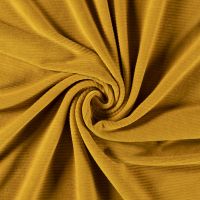 Rib jersey velours oker geel