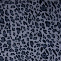 Imitatie bont / fake fur / pelt leopard grijs jeans