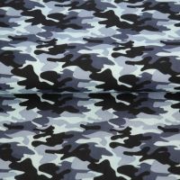 Katoen poplin camouflage jeans blauw zwart