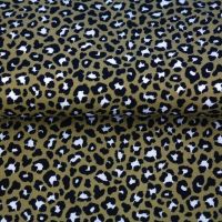 Katoen poplin panter print donker groen