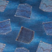 Tricot katoen digitaal jeans broekzakken 