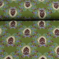 Tricot katoen digital african style groen