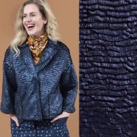 Imitatie bont / fake fur / donker blauw metallic