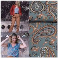 Bubble chiffon paisley grijs
