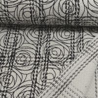 Exclusieve ruit double face Italiaanse designer stof wolwit zwart
