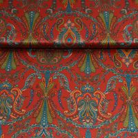 Exclusieve zijde satijn Italiaans design paisley rood