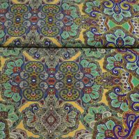 Exclusieve zijde  Italiaans design paisley geel