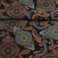 Exclusieve zijde  Italiaans design paisley ondergrond zwart