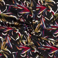 chiffon voile zwart multi colors abstract 