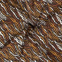 chiffon voile abstract print oker  en flock