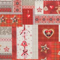 Kerststof katoen canvas Half Panama schotse ruit patchwork