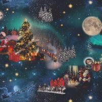 Kerststof katoen canvas Holidays are coming