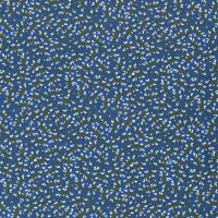 popline bedrukt bloementjes kobalt blauw