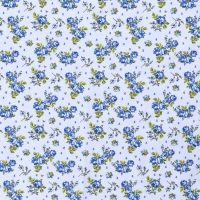 popline bedrukt bloementjes licht blauw