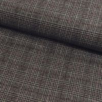 Velours ruit polyester wol grijs rood / mantelstof