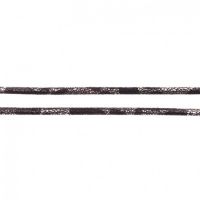 luxe leder koord slangen print  7mm zwart zilver