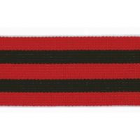 40mm Elastiek met Geweven Streep 40mm 2streep rood zwart